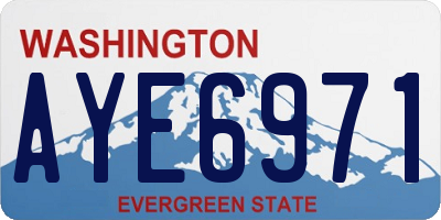 WA license plate AYE6971