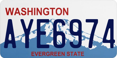 WA license plate AYE6974