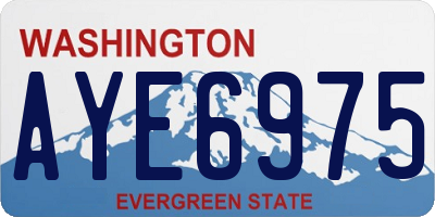 WA license plate AYE6975