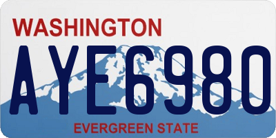 WA license plate AYE6980
