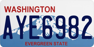 WA license plate AYE6982