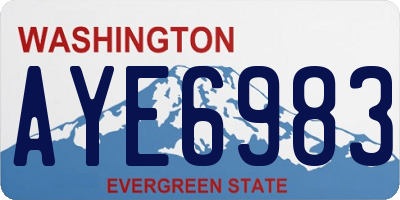 WA license plate AYE6983