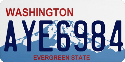WA license plate AYE6984