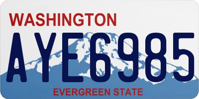 WA license plate AYE6985