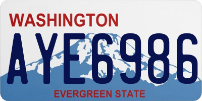 WA license plate AYE6986