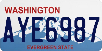 WA license plate AYE6987