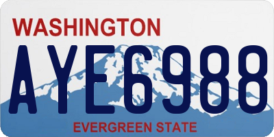 WA license plate AYE6988