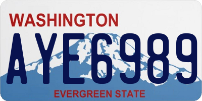 WA license plate AYE6989