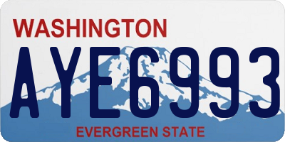 WA license plate AYE6993