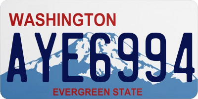 WA license plate AYE6994