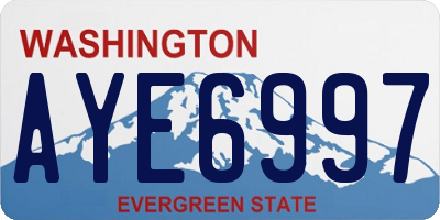 WA license plate AYE6997
