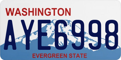 WA license plate AYE6998