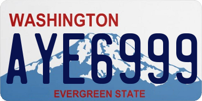 WA license plate AYE6999