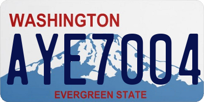 WA license plate AYE7004