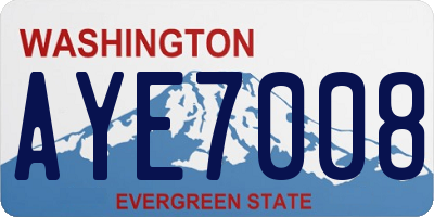 WA license plate AYE7008