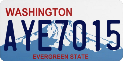 WA license plate AYE7015