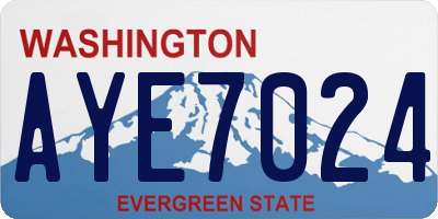 WA license plate AYE7024