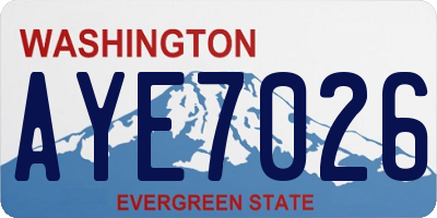 WA license plate AYE7026