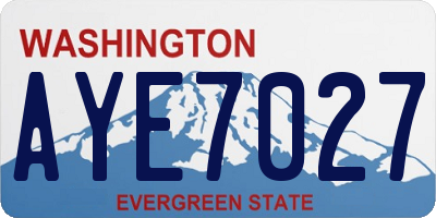 WA license plate AYE7027