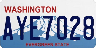 WA license plate AYE7028