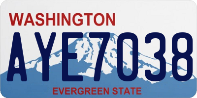 WA license plate AYE7038