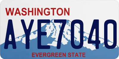 WA license plate AYE7040