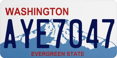 WA license plate AYE7047