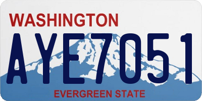 WA license plate AYE7051