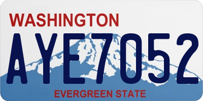 WA license plate AYE7052