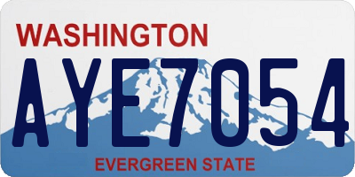 WA license plate AYE7054