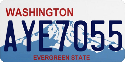WA license plate AYE7055