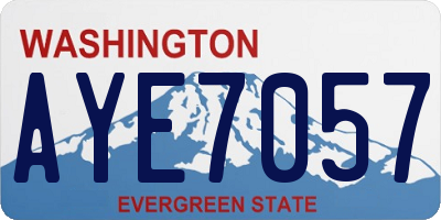 WA license plate AYE7057