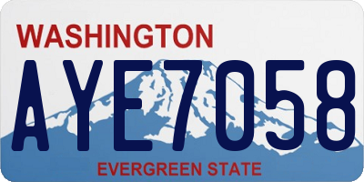 WA license plate AYE7058