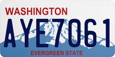 WA license plate AYE7061
