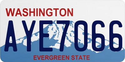 WA license plate AYE7066
