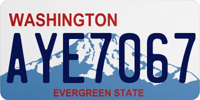 WA license plate AYE7067