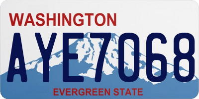WA license plate AYE7068