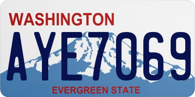 WA license plate AYE7069