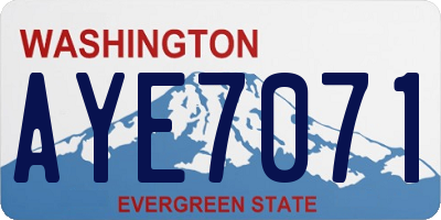 WA license plate AYE7071