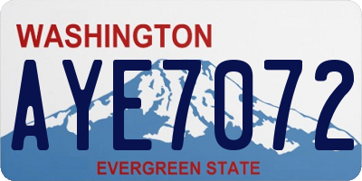 WA license plate AYE7072