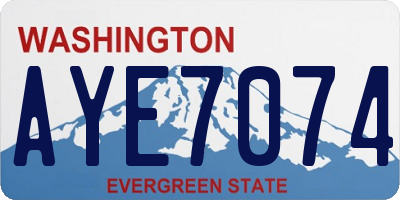 WA license plate AYE7074