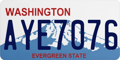 WA license plate AYE7076