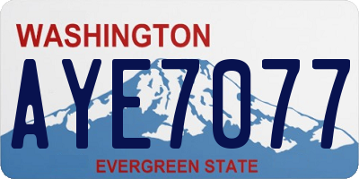 WA license plate AYE7077