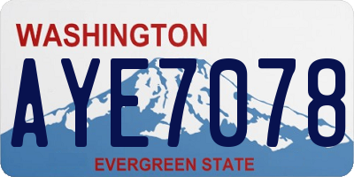 WA license plate AYE7078