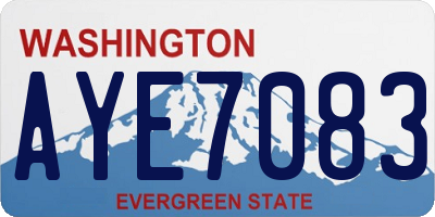 WA license plate AYE7083