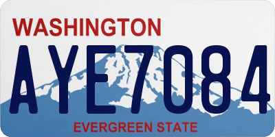 WA license plate AYE7084