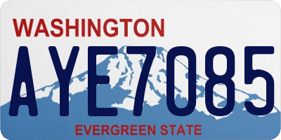 WA license plate AYE7085