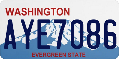 WA license plate AYE7086