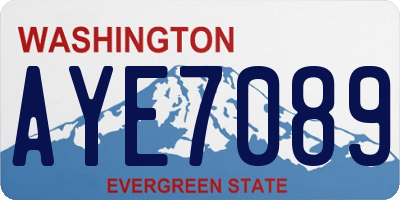 WA license plate AYE7089