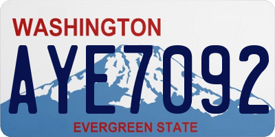 WA license plate AYE7092